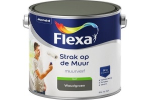 flexa strak op de muur mat woudgroen