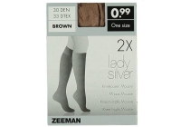 lady silver pantykousen bruin