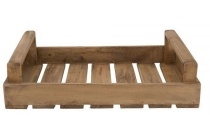 tray met handvaten recycled hout 59x38x13 cm