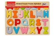 playing kids houten alfabetpuzzel met stippen en sterrenprint