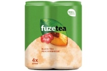 fuze black tea peach hibiscus 4 pack