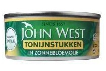 tonijnstukken in zonnebloemolie