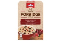 spelt porridge veenbessen en zure kersen