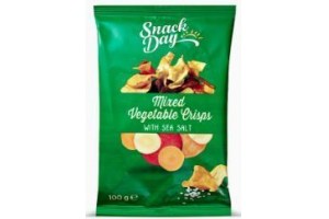 snack day mixed vegetable crisps with sea salt 100 gram