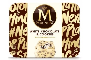 magnum white chocolate en cookies 4 stuks