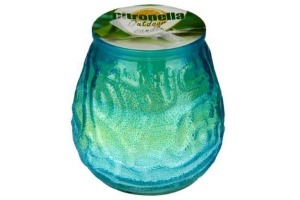 citronella buitenkaars in glas blauw