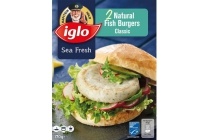 iglo natural fish burgers classic