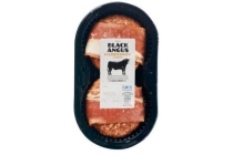 black angus hamburgers met angusspek