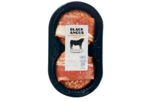 black angus hamburgers met angusspek