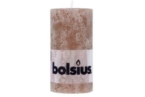 bolsius rustieke kaars 13cm taupe