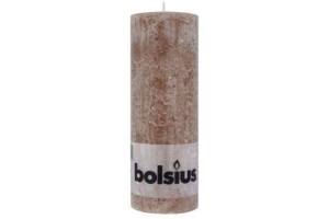 bolsius rustieke kaars 19cm taupe