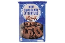 mini chocoladelettertjes