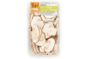 top gesneden kastanje champignons