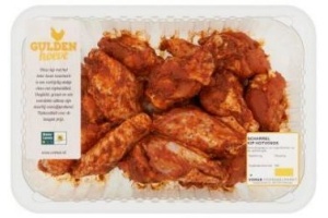 scharrelkipdrummets en wings