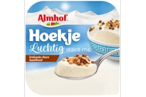 almhof hoekje luchtig griekse stijl krokante choco hazelnoot