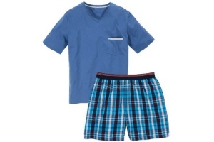 shorty pyjama blauw