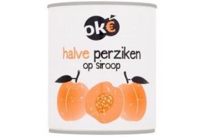 okeur halve perziken op siroop 850 ml