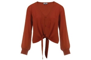 blouse met knoopdetail rood