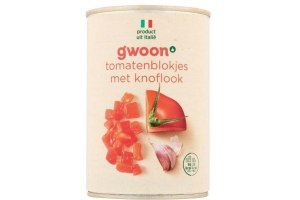 g woon tomatenblokjes met knoflook