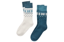 sokken 2 pack blauw wit