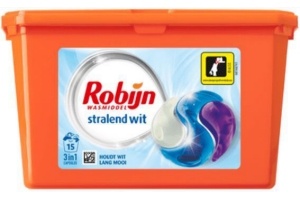 robijn vloeibaar wasmiddel 3 in 1 capsules stralend wit