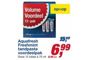 aquafresh freshmint tandpasta voordeelpak