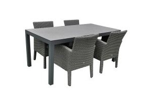 tafel wicker 180x90 spraystone glas