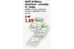 emt en eacute grillklem aluminium schaaltje of bakje