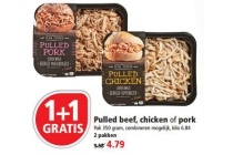 pulled beef chicken of pork