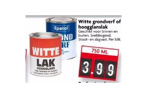 witte grondverf en hoogglanslak