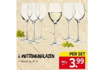 6 witte wijn glazen