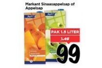markant sinaasappelsap of appelsap