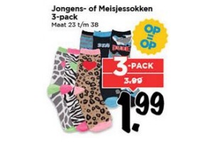 jongens of meisjessokken 3 pack