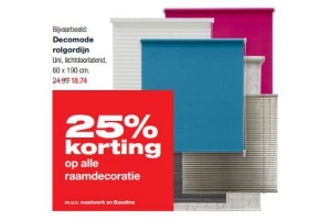 25 korting op alle raamdecoratie