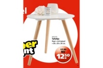 tafeltje hout wit naturel