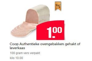 coop authentieke ovengebakken gehakt of leverkaas