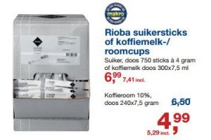 rioba suikersticks of koffiemelk roomcups