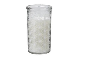 kaars in deco glas