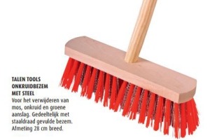 talen tools onkruidbezem met steel