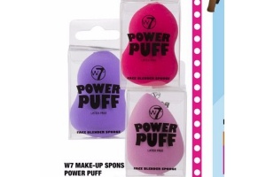 w7 make up spons power puff