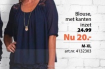 blouse met kanten inzet