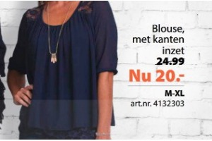 blouse met kanten inzet