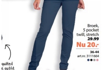 broek 5 pocket twill stretch