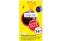 wekkerradio met projector