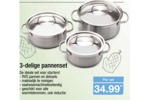 3 delige pannenset