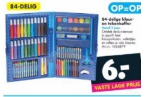 84 delige kleur en tekenkoffer