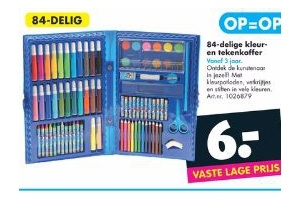 84 delige kleur en tekenkoffer