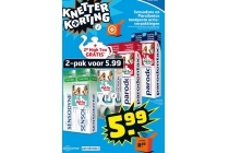 sensodyne en paradontax tandpasta actieverpakkingen