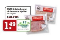 emt en eacute kr en uuml stenbraten of gerookte kipfilet