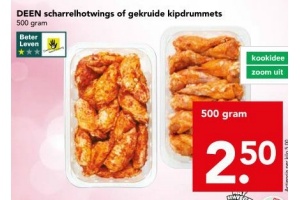 deen scharrelhotwings of gebruide kipdrummets